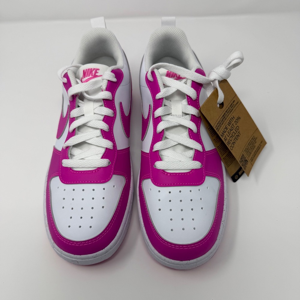 Nike Court Borough Low Recraft GS White Laser Fuchsia 6Y/7.5W - NWT -DV5456-1233